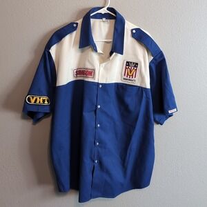 Simpson NHRA High & Mighty VHT‎ Drag Racing Crew Button Up Shirt XXL Vintage
